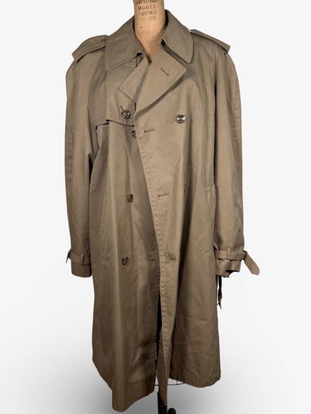 Vintage Golden Arm Beige Heavy Trench Coat